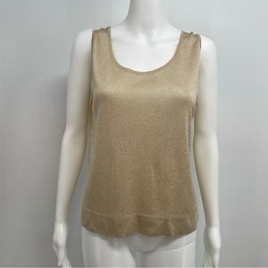 Zoran Tank Top Women’s S/M Gold Sleeveless Made In Italy